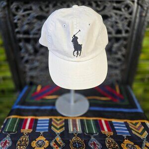 Polo Ralph Lauren Big Pony Strapback Hat White/Black OS
